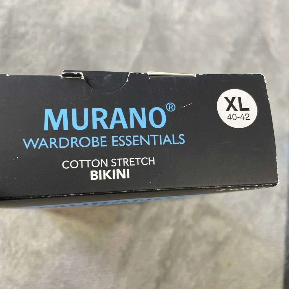 Murano Bikini Briefs 3 Pack Mens XL 40-42 Navy Black Cotton Stretch Tagless‎
